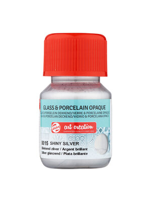 Royal Talens Talens Art Creation Glass & Porcelain Dekkend Fles 30 ml - Blinkend Zilver 8015 Royal Talens Talens Art Creation Glass & Porcelain Dekkend Fles 30 ml - Blinkend Zilver 8015