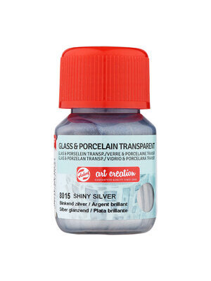 Royal Talens Talens Art Creation Glass & Porcelain Transparant Fles 30 ml - Blinkend Zilver 8015 Royal Talens Talens Art Creation Glass & Porcelain Transparant Fles 30 ml - Blinkend Zilver 8015