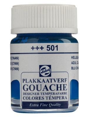 Talens Gouache Extra Fine Quality Fles 16 ml - Lichtblauw (Cyaan) 501