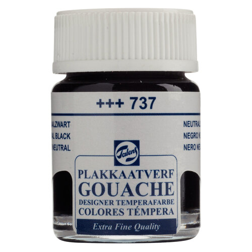Talens Gouache Extra Fine Quality Fles 16 ml - Neutraalzwart 737 Talens Gouache Extra Fine Quality Fles 16 ml - Neutraalzwart 737