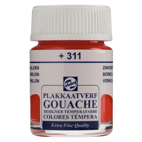 Talens Gouache Extra Fine Quality Fles 16 ml - Vermiljoen 311 Talens Gouache Extra Fine Quality Fles 16 ml - Vermiljoen 311