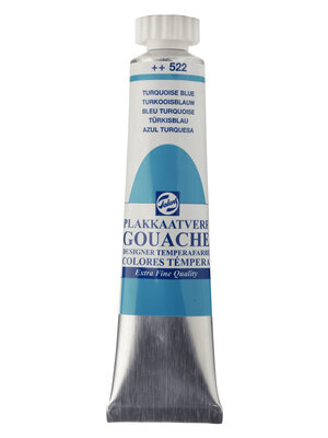 Talens Gouache Extra Fine - 20 ml - Turkooisblauw 522 Talens Gouache Extra Fine - 20 ml - Turkooisblauw 522