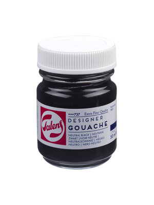 Talens Gouache Extra Fine Quality Fles 50 ml - Neutraalzwart 737