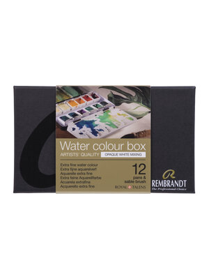 Rembrandt Aquarelverf metalen set Dekwit Mengkleuren - 12 napjes + penseel