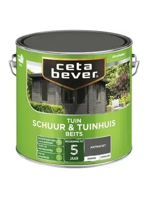 Cetabever Schuur en Tuinhuis Beits Dekkend Zijdeglans - Antraciet