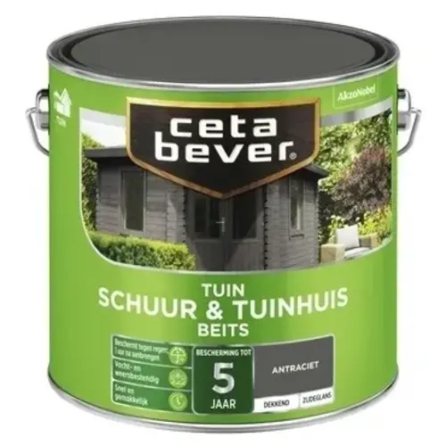 Cetabever Schuur en Tuinhuis Beits Dekkend Zijdeglans - Antraciet Cetabever Schuur en Tuinhuis Beits Dekkend Zijdeglans - Antraciet