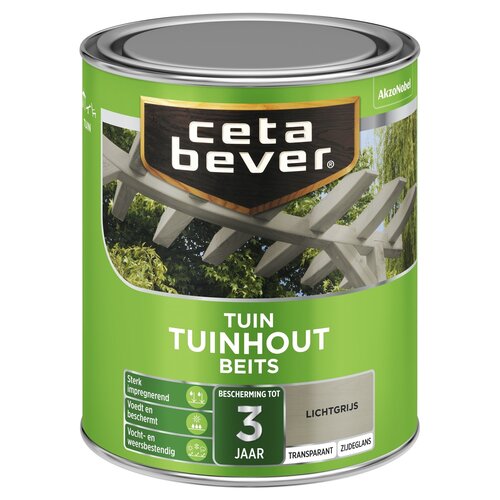 Cetabever Tuinhout Beits Transparant Zijdeglans - Lichtgrijs Cetabever Tuinhout Beits Transparant Zijdeglans - Lichtgrijs