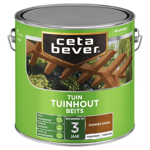 Cetabever Tuinhout Beits Transparant Zijdeglans - Donker Eiken Cetabever Tuinhout Beits Transparant Zijdeglans - Donker Eiken