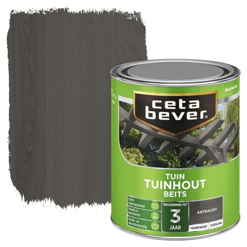 Cetabever Tuinhout Beits Transparant Zijdeglans - Antraciet Cetabever Tuinhout Beits Transparant Zijdeglans - Antraciet