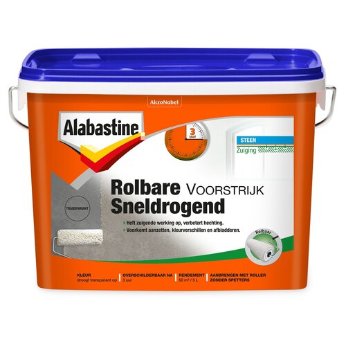 Alabastine Rolbare Voorstrijk Sneldrogend - Transparant Alabastine Rolbare Voorstrijk Sneldrogend - Transparant