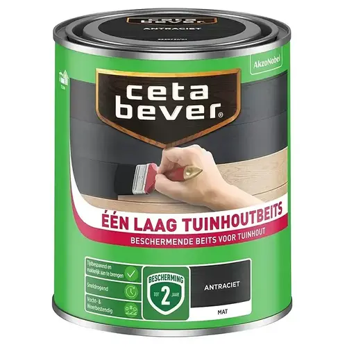 Cetabever Één laag Tuinhoutbeits - Antraciet Cetabever Één laag Tuinhoutbeits - Antraciet