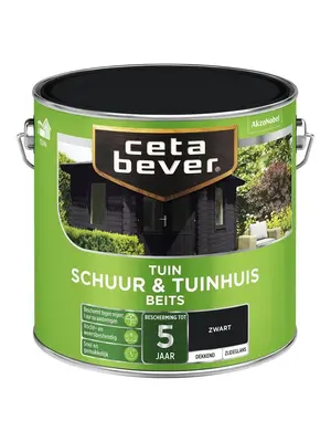 Cetabever Schuur en Tuinhuis Beits Dekkend Zijdeglans - Zwart