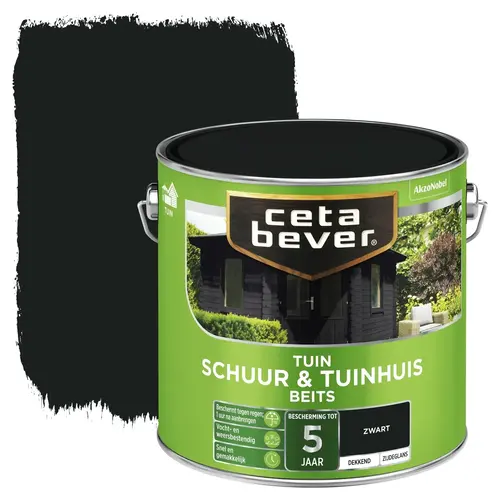 Cetabever Schuur en Tuinhuis Beits Dekkend Zijdeglans - Zwart