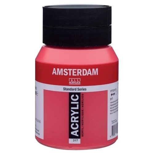 Royal Talens Amsterdam Acrylverf 500 ml - Transparantrood Middel 317 Royal Talens Amsterdam Acrylverf 500 ml - Transparantrood Middel 317