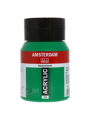 Royal Talens Amsterdam Acrylverf 500 ml - Permanentgroen Donker 619 Royal Talens Amsterdam Acrylverf 500 ml - Permanentgroen Donker 619