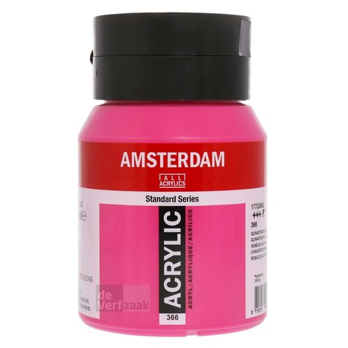 Royal Talens Amsterdam Acrylverf 500 ml - Quinacridone Roze  366 Royal Talens Amsterdam Acrylverf 500 ml - Quinacridone Roze  366
