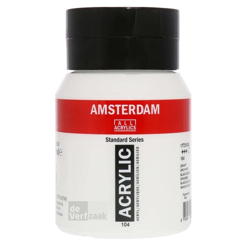 Royal Talens Amsterdam Acrylverf 500 ml - Zinkwit 104 Royal Talens Amsterdam Acrylverf 500 ml - Zinkwit 104