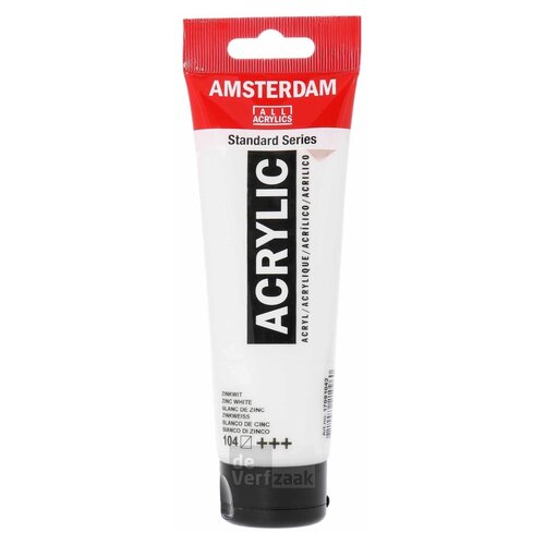 Royal Talens Amsterdam Acrylverf 120 ml - Zinkwit 104 Royal Talens Amsterdam Acrylverf 120 ml - Zinkwit 104