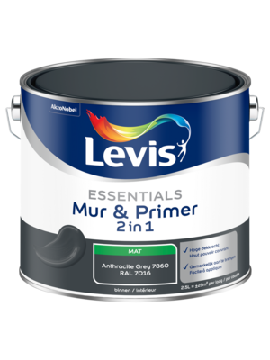 Levis Essentials Mur & Primer - Anthraciet Grey