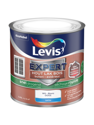 Levis Expert Houtlak Buiten Satin - Sneldrogend Wit Levis Expert Houtlak Buiten Satin - Sneldrogend Wit