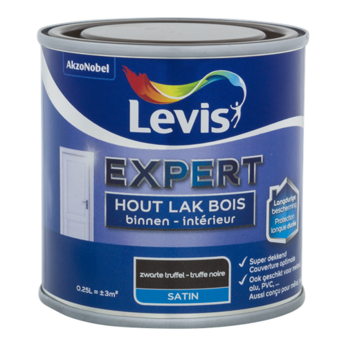 Levis Expert Houtlak Binnen Satin - Zwarte Truffel Levis Expert Houtlak Binnen Satin - Zwarte Truffel