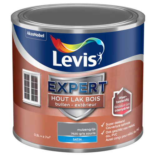 Levis Expert Houtlak Buiten Satin - Muizengrijs Levis Expert Houtlak Buiten Satin - Muizengrijs