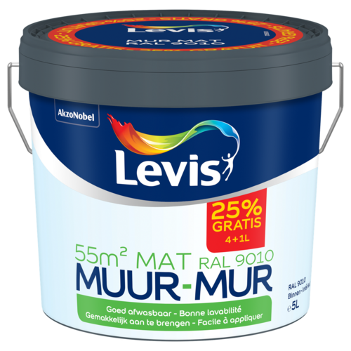 Levis Levis Muur & Plafond Mat - Ral 9010 Levis Levis Muur & Plafond Mat - Ral 9010