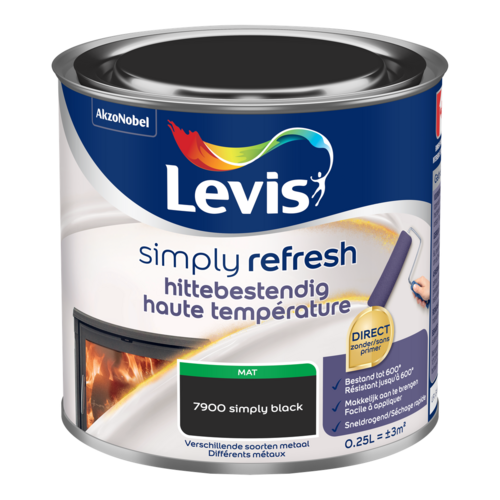 Levis Simply Refresh Hittebestendige Lak Mat - Black Levis Simply Refresh Hittebestendige Lak Mat - Black