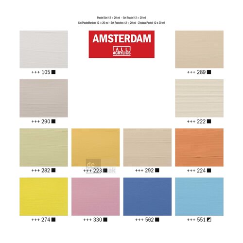 Amsterdam Set 12 x 20 ml - Pastel Amsterdam Set 12 x 20 ml - Pastel