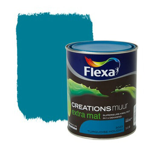 Flexa Creations Muurverf Extra Mat - Turquoise Holiday Flexa Creations Muurverf Extra Mat - Turquoise Holiday