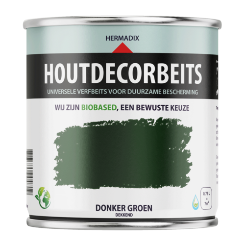 Hermadix Houtdecor Verfbeits - Donker Groen Hermadix Houtdecor Verfbeits - Donker Groen