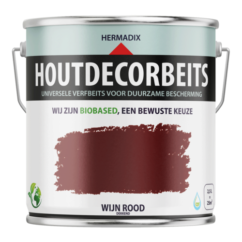 Hermadix Houtdecor Verfbeits - Wijn Rood Hermadix Houtdecor Verfbeits - Wijn Rood