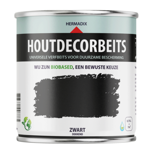 Hermadix Houtdecor Verfbeits - Zwart Hermadix Houtdecor Verfbeits - Zwart