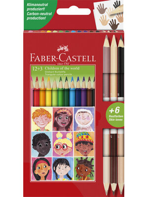 Kleurpotlood Driekant karton etui - Children of the world