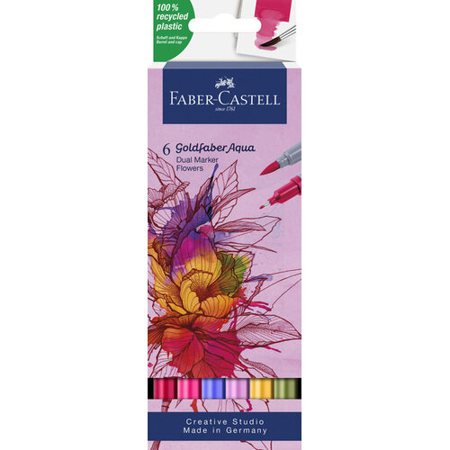 Duo aquarelmarker Goldfaber - etui 6 stuks Flowers