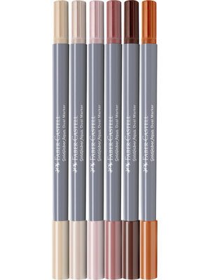 Duo aquarelmarker Goldfaber - etui 6 stuks Portrait Duo aquarelmarker Goldfaber - etui 6 stuks Portrait