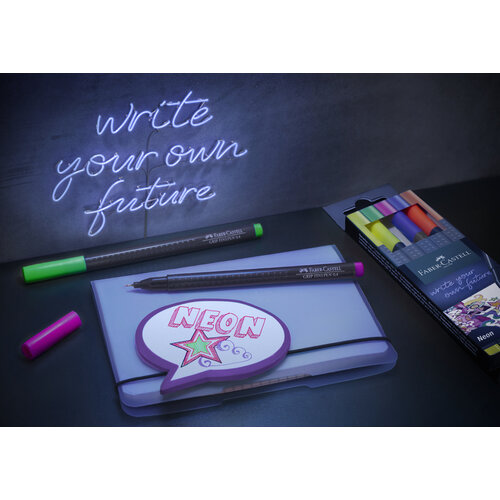 Fineliner Grip 0,4mm - etui 5 stuks Neon