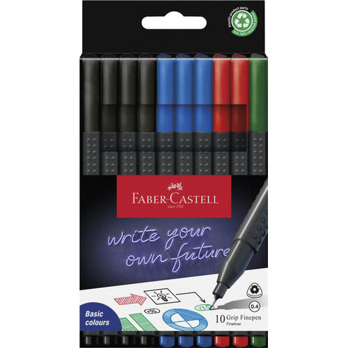 Fineliner Grip 0,4mm - Office set 10 stuks