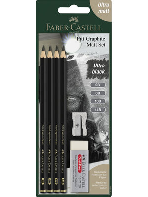 Pitt Grafietpotloden Mat - set 4 stuks (2B, 6B, 10B, 14B) Pitt Grafietpotloden Mat - set 4 stuks (2B, 6B, 10B, 14B)