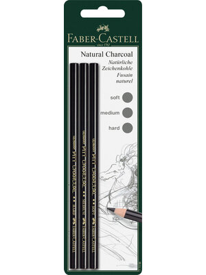 Pitt Monochroom Houtskool - 3 stuks - soft, medium, hard Pitt Monochroom Houtskool - 3 stuks - soft, medium, hard