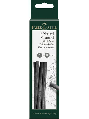 Pitt Monochroom Houtskool - 6-11 mm - 6 stuks