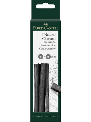 Pitt Monochroom Houtskool - 9-15 mm - 4 stuks