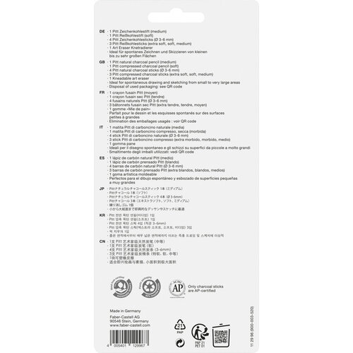 Houtskool Pitt Monochrome - set op blister