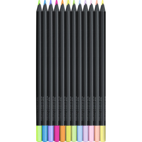Kleurpotlood Black Edition - 12 stuks neon+pastel