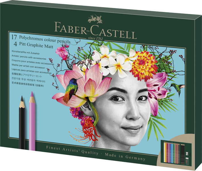 Faber Castell Tekenset Faber-Castell Polychromos en Pitt Grafiet Mat 40