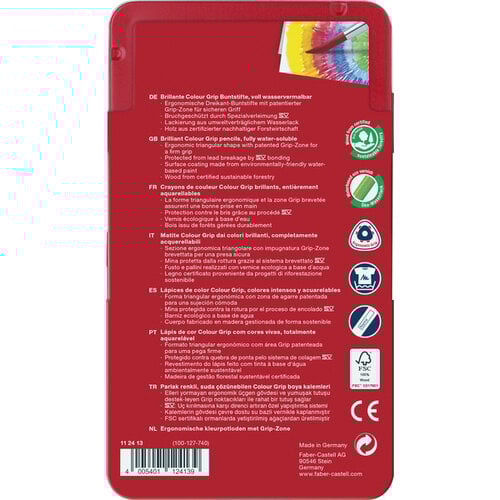 Kleurpotlood Colour Grip 2001 - metalen etui a 12 stuks