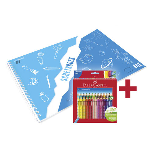Kleurpotlood Grip - 48 stuks + gratis A3 Kangaro schetsboek