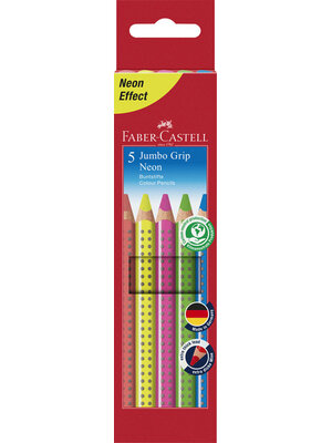 Jumbo Grip Kleurpotloden - set 5 stuks - neon Jumbo Grip Kleurpotloden - set 5 stuks - neon
