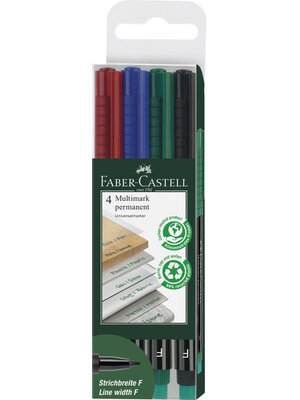 Marker Multimark permanent - F - etui met 4 stuks