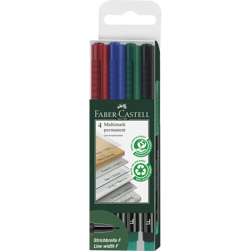 Marker Multimark permanent - F - etui met 4 stuks